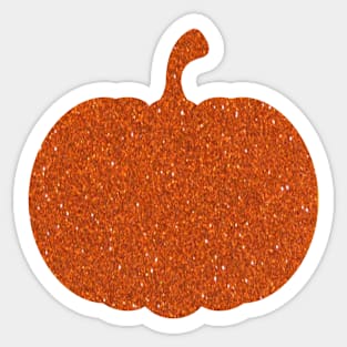 Dark Orange Faux Glitter Halloween Pumpkin Sticker